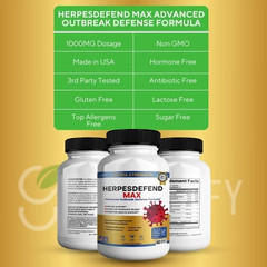 Herpes Defend Max, Extra Strength Advanced Defense Formula, 60 Capsules, with…