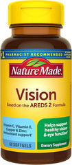 Nature Made Vision AREDS 2 Formula Lutein Eye Health Support Vitamins 60 Sgls