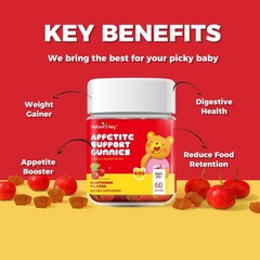 2 Pack Appetite Booster Gummies Sugar Free, Suitable for All Ages 60Ct
