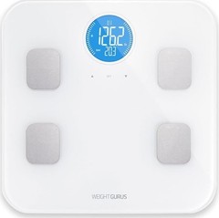 Weight Gurus Bluetooth Smart Scale – White – WiFi – Bluetooth