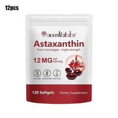 Acentiallabs Triple Strength Astaxanthin 12mg 120 Softgels Eye Skin Health