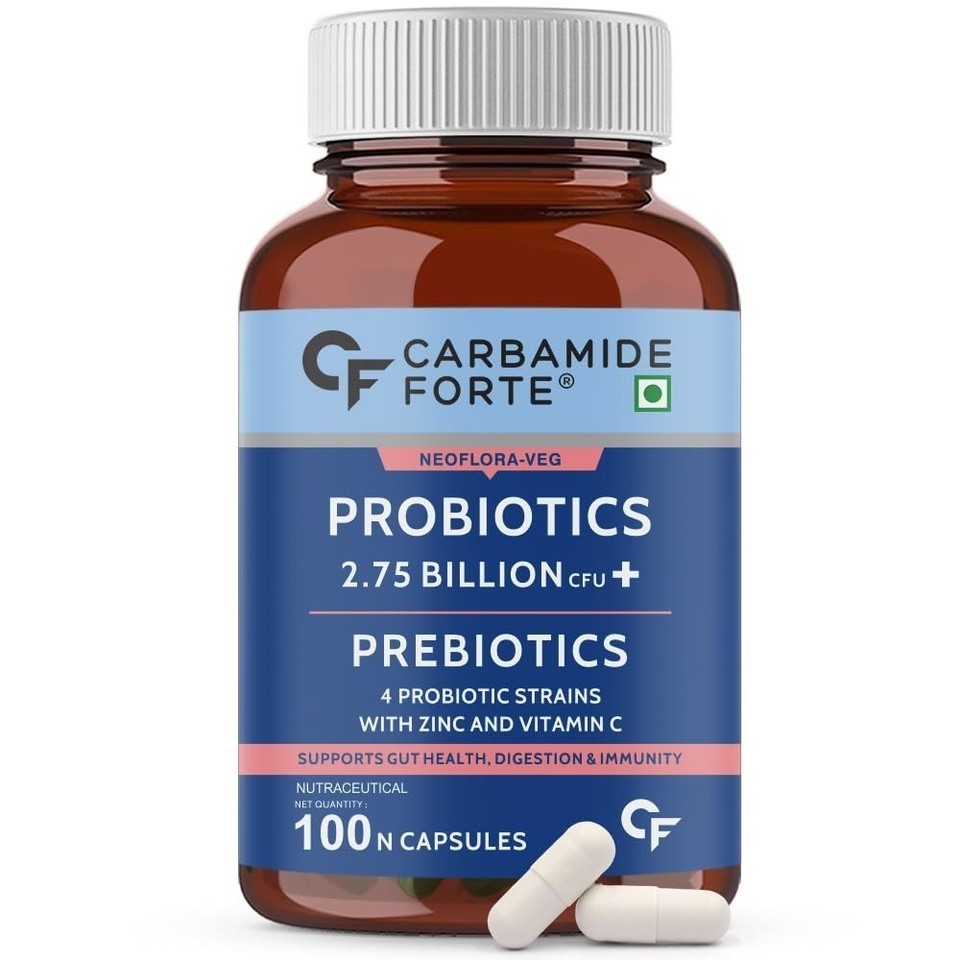 Carbamide Forte Probiotics Supplement 2.75 Billion For Women & Men 100 Capsules