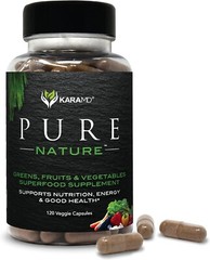 AUTHENTIC KaraMD Pure Nature Greens Fruit Vegetable Superfood 120 Ct Exp 01/2026