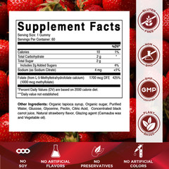 Vitamatic Methylfolate Gummies 1000 mcg – Active 5-MTHF Form – 60 Gummies