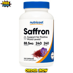 Nutricost Saffron Extract 88.5mg 240 Capsules Veggie Caps Non GMO Gluten Free