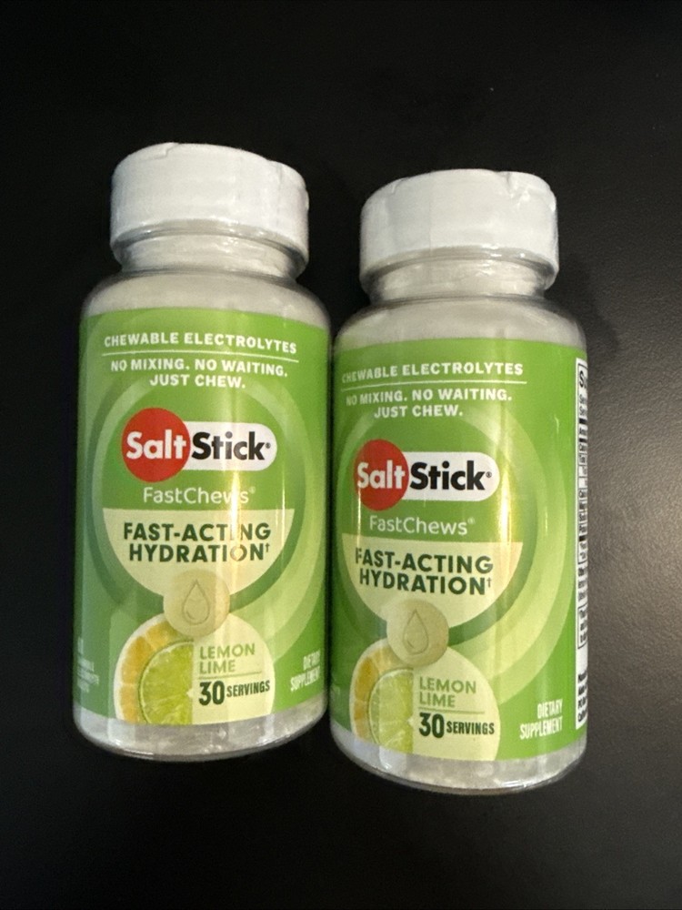 Salt Stick Electrolyte Fast Chews 2 Pack Chewable Electrolytes Lemon Lime