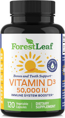 Vitamin D3 50000 IU – Bone Health and Immune Support – Small Easy to Swallow Cap