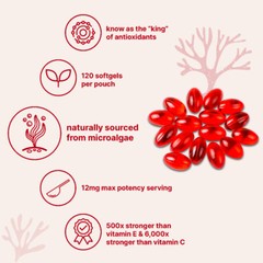 Astaxanthin Capsules 12 mg – Antioxidant, Eye Health.