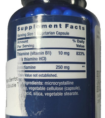 Mega Benfotiamine Life Extension 250 Mg 120 Vegetarian Capsules Exp 04/2027