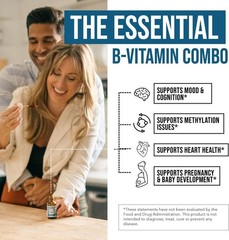 Advanced L-Methylfolate 5mg Methyl Plus MTHF B12 15mcg Active B9 Vitamin Supplem
