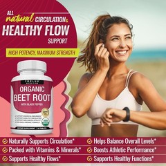 Toplux Organic Beet Root Powder Tablets – Natural Nitric Oxide Beets to Support