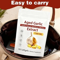 Odorless Garlic 7500mg Per Servings, 300 Softgels | 2 Years Aged Garlic Extra…