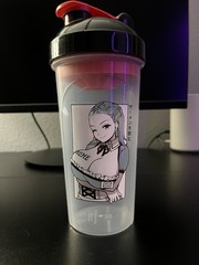 Anything4views Gamersupps Anime Shaker Bottle 24oz Plastic Red Screw-on Lid