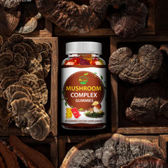 Mushroom Extract Complex Gummies Lions Mane Chaga Reishi Focus Memory Immunity