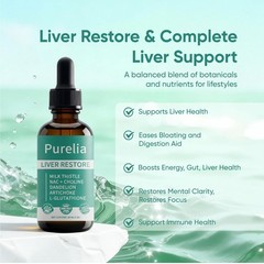 3 Pack Purelia Liver Restore, Liver Support Supplement with Milk Thistle, Dand