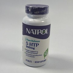 Natrol 5-HTP Time Release Maximum Strength 200 mg 30 Tablets Egg-Free Fish 05/27