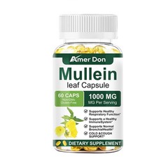 Mullein Leaf Capsules For Lung Cleansing & Detox Herbal Dietary Supplement
