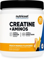 Nutricost Creatine + Aminos 30 Servings (Peach Mango Flavored)