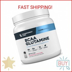 Transparent Labs BCAA Glutamine – 8000 Mg of BCAA Powder with L Glutamine for Po