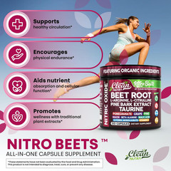 Clean Nutra Beet Root L Arginine Citrulline Nitric Oxide 120 Vegan Caps