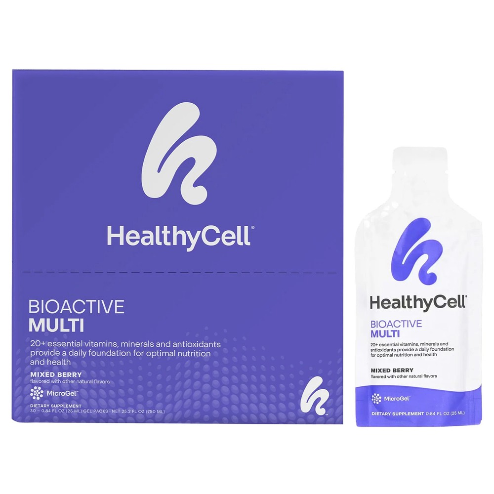2 X HealthyCell, Bioactive Multi, Mixed Berry, 30 Gel Packs, 0.84 fl oz (25 ml)