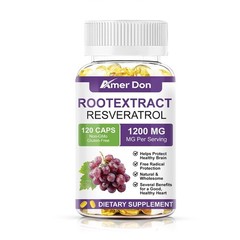 Resveratrol 1200mg Capsules Anti Aging Antioxidant Heart Brain Support 120 PCS