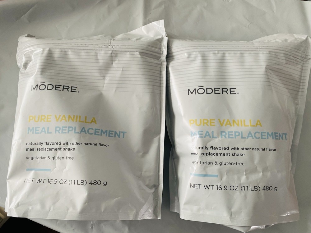 2 Modere Vanilla Meal Replacement Shake 1.1 LB Vegan Non-GMO Non Dairy Exp 10/26