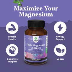 Triple Magnesium Complex Supplement Elemental – Sleep Muscle Non GMO Vegan
