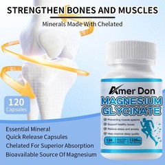 Magnesium Glycinate Chelated Magnesium Bisglycinate 1330mg 30/120 Vegan Capsules