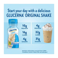 Original Diabetic Protein Shake, Homemade Vanilla, 8 Fl Oz Bottle, 16