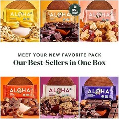 ALOHA Organic Plant Based Protein Bars Sampler Pack 12 Bars Vegan No Stevia, USA