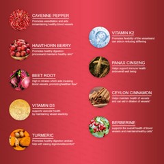 Quality Cayenne Pepper Hawthorn Beet Root Turmeric Vitamin K2+D3 Liquid Drops 60