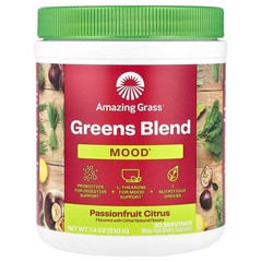 2 X Amazing Grass, Greens Blend, Mood, Passionfruit Citrus, 7.4 oz (210 g)