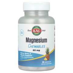 2 X KAL, Magnesium Chewables, Pineapple, 60 mg, 90 Chewables