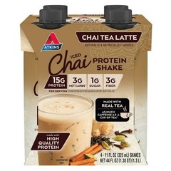 Atkins Chai Tea Latte Flavored High Protein Shake, Ready to Drink, Low Sugar and