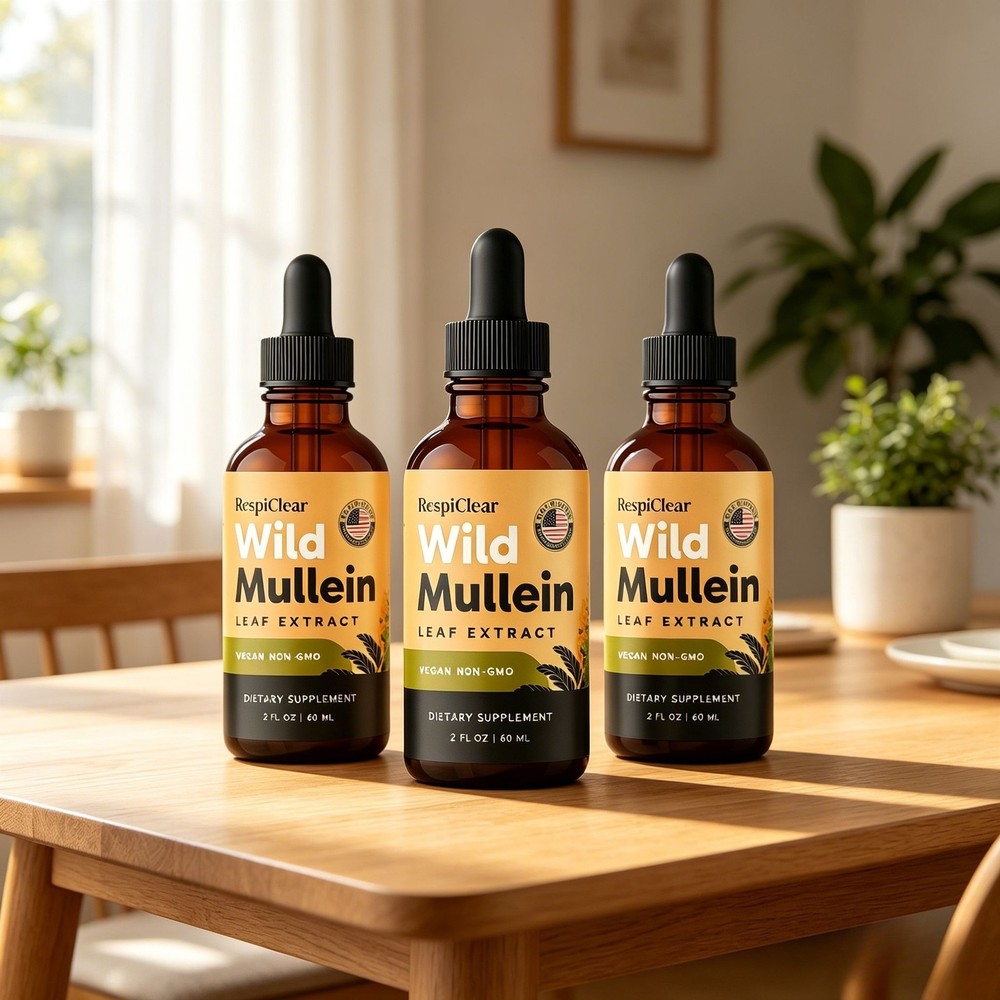 3X RespiClear Mullein Wild Leaf Extract Liquid Drops Vegan Non-GMO Lemon 2 fl oz