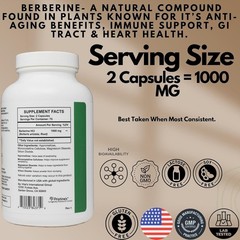 Berberine Capsules 1000mg Heart, & Immunity Health Support Antioxidant – 150ct.