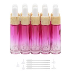 10Pcs Eye Dropper Set, 10ml (1/3oz) Rose Red Gradient Thickened Glass Bottles…