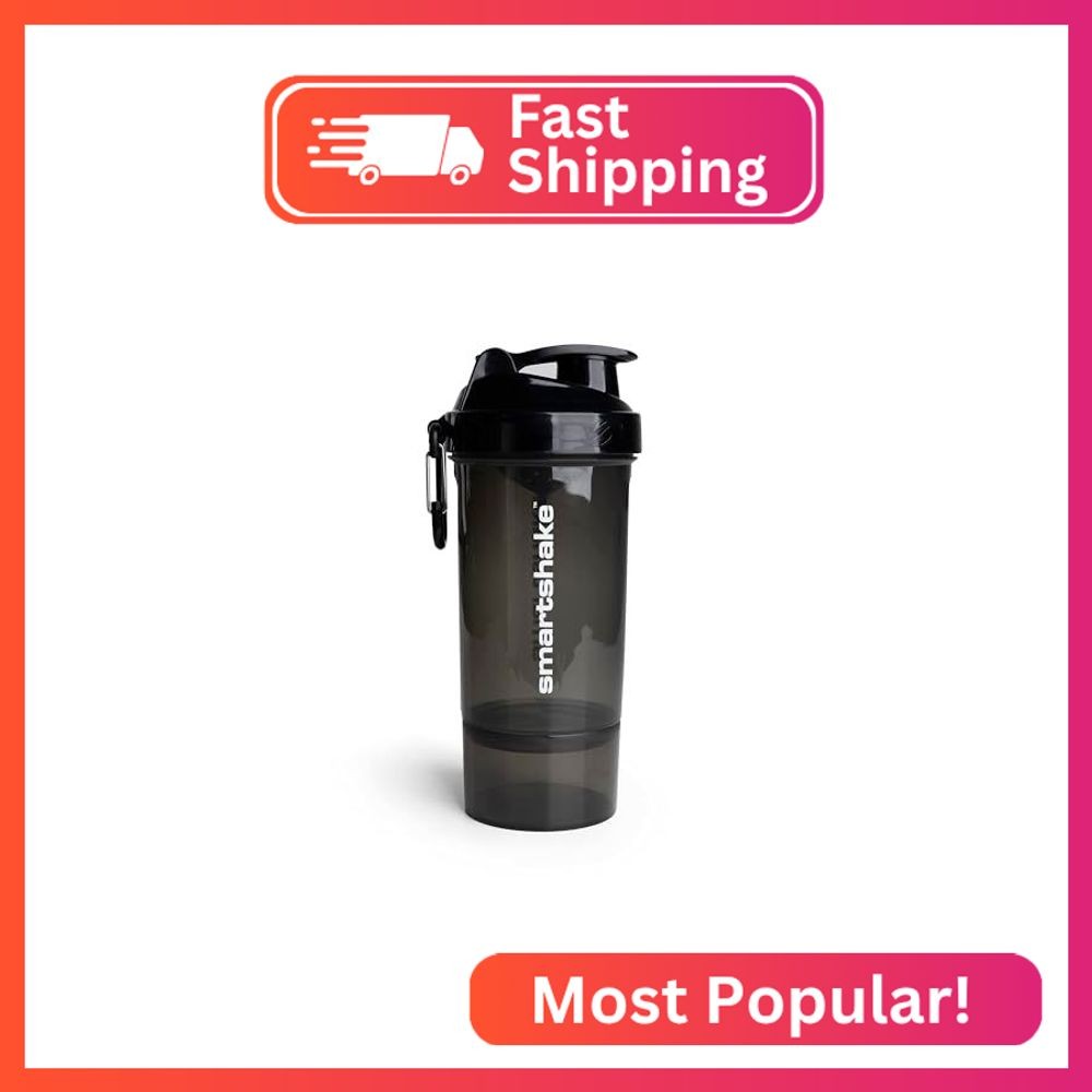 Smartshake O2GO ONE Plastic Protein Shaker Bottle 800 ml | 27 oz – Leakproof Scr