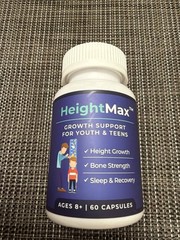 Height Max Growth Support For Youth And Teens 60 Capsules BRAND NEW 08/18/2027