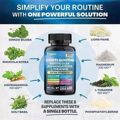 Cortisol CORTI-SOOTHE Magnesium Ashwagandha L-theanine – Relieve Stress