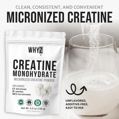 3.5 oz Creatine Monohydrate – Easy Mixing Unflavored Supplement for Both Genders