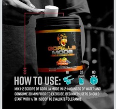 Gorilla Mind Pre Workout – Massive Pumps Laser Focus Energy Power -…