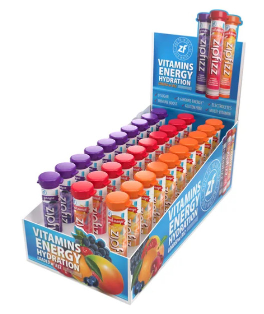 Zipfizz Multi-Vitamin Energy Hydration Drink Mix, Variety Pack 30 Tubes EXP 6/26