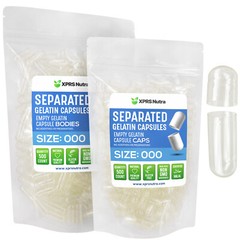 Size 000 Separated Clear Empty Gelatin Capsules Gelcaps Kosher Caps Pills