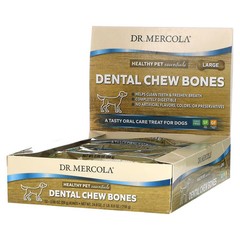 2 X Dr. Mercola, Dental Chew Bones, Large, For Dogs, 12 Bones, 2.08 oz (59 g) Ea