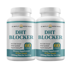 2-Pack Simply Revival DHT Blocker – Promote Healthy Hair Regrowth – 120 Capsules