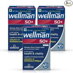 3 X Wellman 50+ Multivitamin Tablets for Men Support Health & Vitality 30Tabs