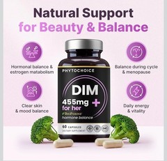 Phytochoice DIM (Diindolylmethane) 350mg w/ Bioperine & Brocolli Extract 60 Days