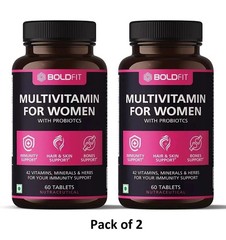 Boldfit Multivitamin For Women With Probiotics immunity 60 tablets Pack of 2 h70